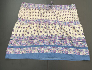 Y2K Juicy Couture Floral Patchwork Mini Skirt Blue & Purple Sz 4 Hippie Boho VTG